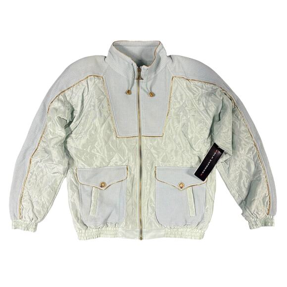 Silk Express 100% Silk Jacket - Size M (10-12) Seafoam Green Women's 90s - Picture 1 of 14